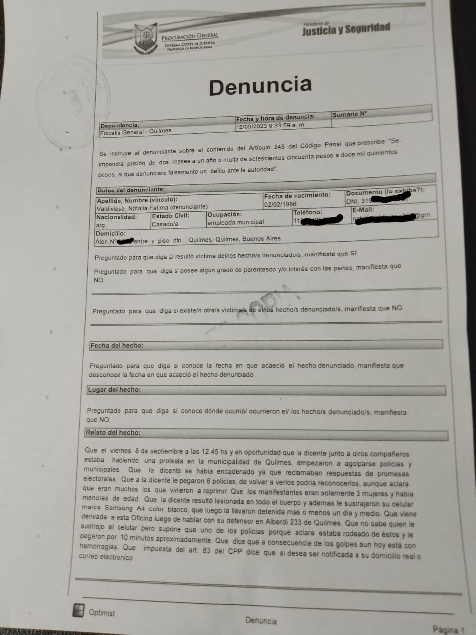 denuncia