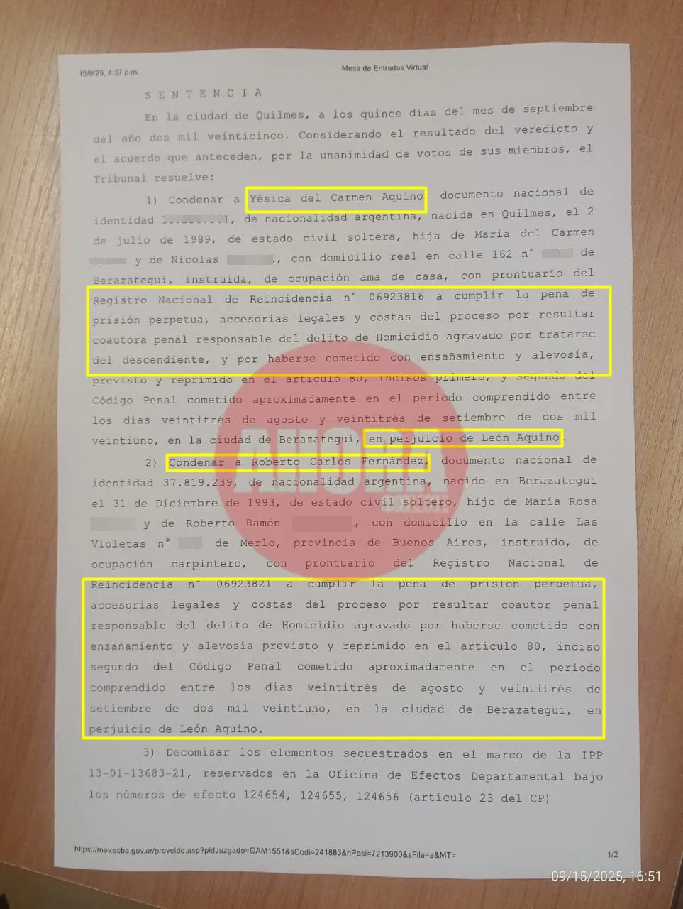 SENTENCIA 1